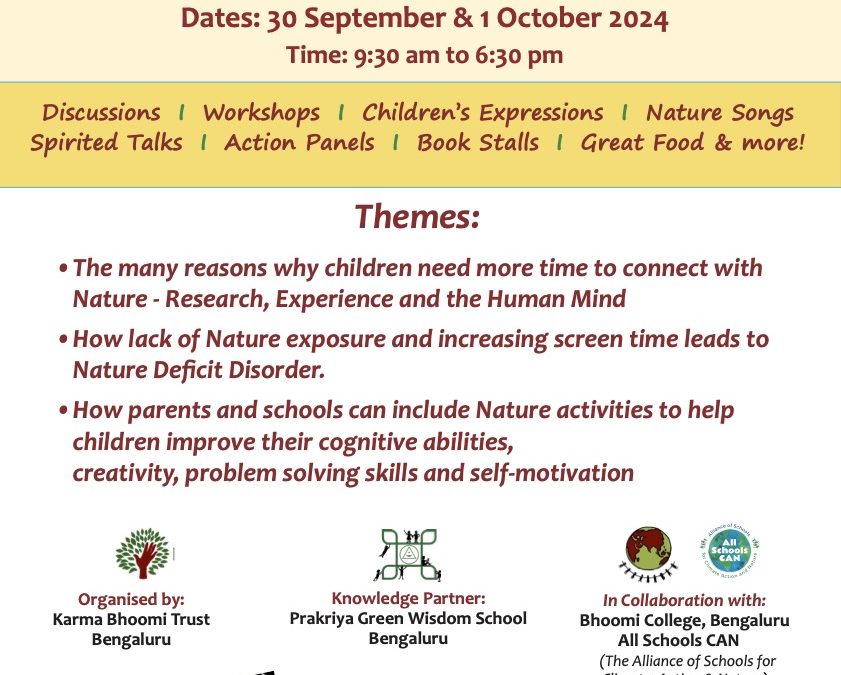 “Children Need Nature” – a national conference ~ by Karma Bhoomi Trust